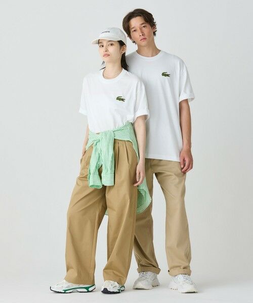 LACOSTE / ラコステ Tシャツ | シェニールワニロゴ オーバーサイズ半袖Tシャツ / ルーズフィットT | 詳細7