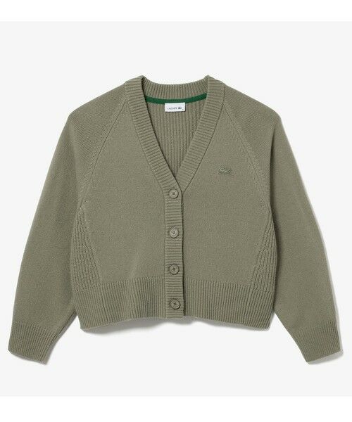 LACOSTE / ラコステ カーディガン・ボレロ | 編地切り替えニット クロップド丈 ショートカーディガン | 詳細3