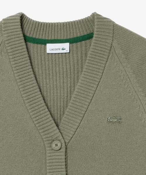 LACOSTE / ラコステ カーディガン・ボレロ | 編地切り替えニット クロップド丈 ショートカーディガン | 詳細6