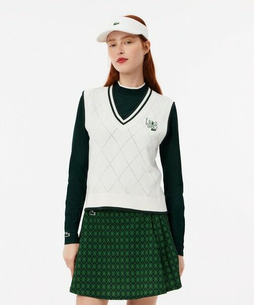 LACOSTE / ラコステ ベスト | UVカット UPF50 アーガイルジャカードゴルフニットベスト | 詳細4