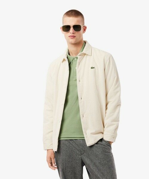 LACOSTE/ラコステ 裏地キルティング インサレーションコーデュロイシャツジャケット オフホワイト 38(日本サイズS) LACOSTE/ラコステ 裏地キルティング インサレーションコーデュロイシャツジャケット オフホワイト 38(日本サイズS)