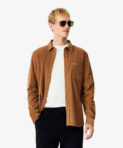 LACOSTE/ラコステ エッセンシャルコーデュロイシャツ キャメル 39(日本サイズM) LACOSTE/ラコステ エッセンシャルコーデュロイシャツ キャメル 39(日本サイズM)