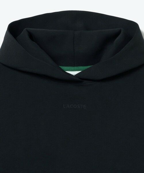 LACOSTE / ラコステ パーカー | ブランドネームロゴステッチ クロップド丈 ダブルフェイススウェットフーディー / スウェットパーカー | 詳細7