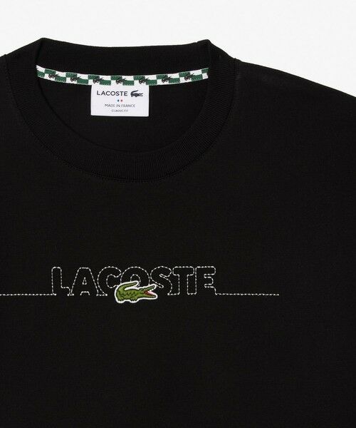 LACOSTE / ラコステ Tシャツ | フランスメイド オーバーサイズ ブランドネームロゴステッチ半袖Tシャツ | 詳細5