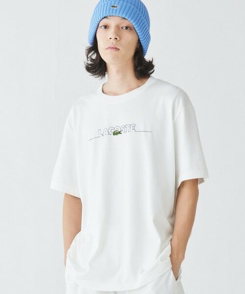 LACOSTE / ラコステ Tシャツ | フランスメイド オーバーサイズ ブランドネームロゴステッチ半袖Tシャツ | 詳細7