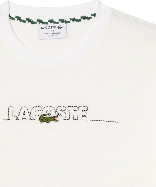 LACOSTE / ラコステ Tシャツ | フランスメイド オーバーサイズ ブランドネームロゴステッチ半袖Tシャツ | 詳細10