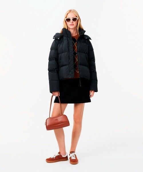 LACOSTE / ラコステ ダウンジャケット・ベスト | ウィメンズ ボリュームハイネック ナイロンショート ダックダウンジャケット / フード取り外し可 | 詳細8