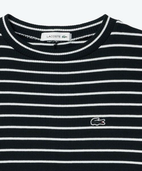 LACOSTE / ラコステ ロング・マキシ丈ワンピース | コットンリブニットドレス / ニットワンピース / 無地 ボーダー | 詳細9