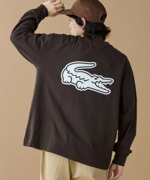 LACOSTE/ラコステ 【オンライン限定】LACOSTE オーバーサイズ バックプリント ロングスリーブTシャツ ダークブラウン 6(日本サイズXXL)
