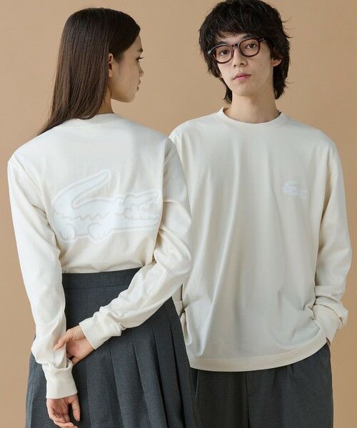 LACOSTE/ラコステ 【オンライン限定】LACOSTE オーバーサイズ バックプリント ロングスリーブTシャツ アイボリー 5(日本サイズXL)