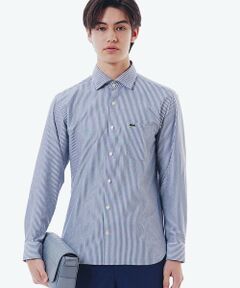 LACOSTE / ラコステ シャツ・ブラウス | 消臭 速乾 UVカット コットン×リサイクルポリエステル ストライプ 長袖レギュラーカラーシャツ
