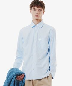 LACOSTE / ラコステ シャツ・ブラウス | 消臭 速乾 UVカット コットン×リサイクルポリエステル ストライプ 長袖レギュラーカラーシャツ