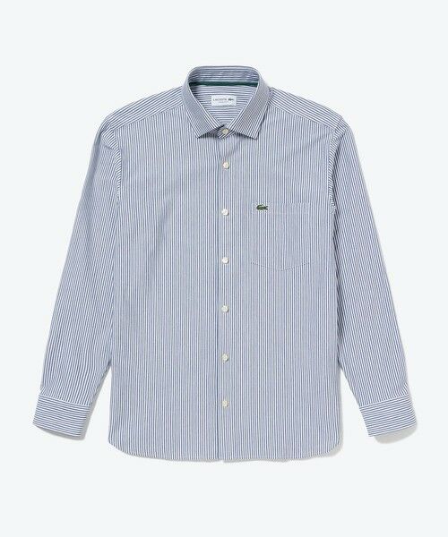 LACOSTE / ラコステ シャツ・ブラウス | 消臭 速乾 UVカット コットン×リサイクルポリエステル ストライプ 長袖レギュラーカラーシャツ | 詳細2
