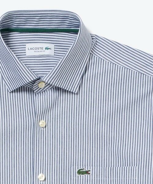 LACOSTE / ラコステ シャツ・ブラウス | 消臭 速乾 UVカット コットン×リサイクルポリエステル ストライプ 長袖レギュラーカラーシャツ | 詳細4