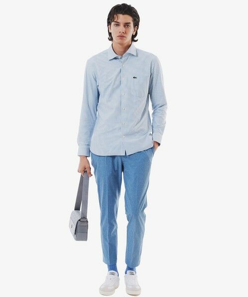 LACOSTE / ラコステ シャツ・ブラウス | 消臭 速乾 UVカット コットン×リサイクルポリエステル ストライプ 長袖レギュラーカラーシャツ | 詳細20