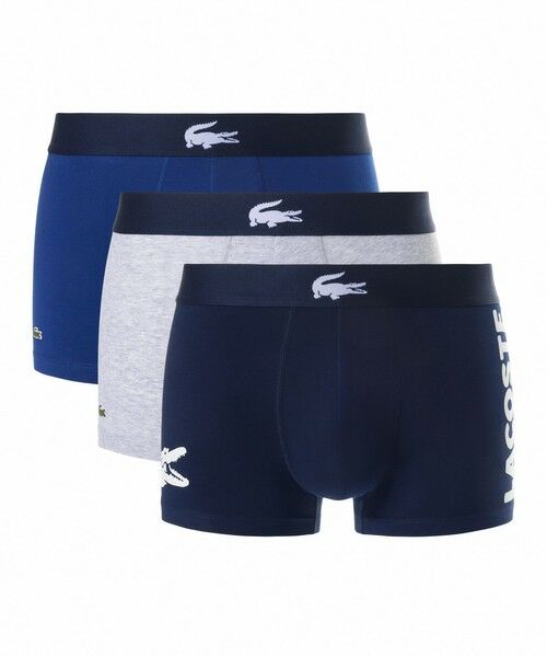 LACOSTE/ラコステ 3パックストレッチコットントランクボクサーショーツ / ボクサーパンツ ネイビー S LACOSTE/ラコステ 3パックストレッチコットントランクボクサーショーツ / ボクサーパンツ ネイビー S