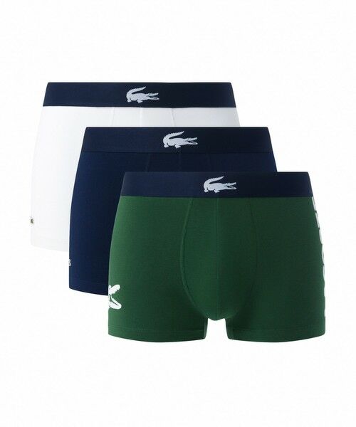 LACOSTE/ラコステ 3パックストレッチコットントランクボクサーショーツ / ボクサーパンツ グリーン XL LACOSTE/ラコステ 3パックストレッチコットントランクボクサーショーツ / ボクサーパンツ グリーン XL