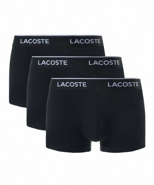 LACOSTE/ラコステ 3パックストレッチコットントランクボクサーショーツ / ボクサーパンツ ブラック L LACOSTE/ラコステ 3パックストレッチコットントランクボクサーショーツ / ボクサーパンツ ブラック L