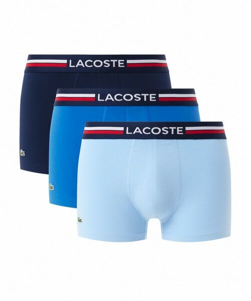LACOSTE/ラコステ 3パックストレッチコットントランクボクサーショーツ / ボクサーパンツ ブルー M LACOSTE/ラコステ 3パックストレッチコットントランクボクサーショーツ / ボクサーパンツ ブルー M