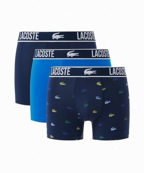 LACOSTE/ラコステ 3パックマイクロファイバートランクボクサーショーツ / ボクサーパンツ ネイビー M LACOSTE/ラコステ 3パックマイクロファイバートランクボクサーショーツ / ボクサーパンツ ネイビー M