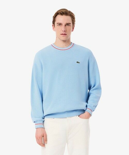 LACOSTE/ラコステ リブニットステッチコットンニットセーター ライトブルー 3(日本サイズM) LACOSTE/ラコステ リブニットステッチコットンニットセーター ライトブルー 3(日本サイズM)
