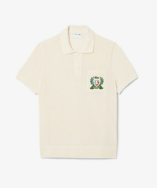 LACOSTE/ラコステ ローゲージニットポロシャツ オフホワイト 5(日本サイズXL) LACOSTE/ラコステ ローゲージニットポロシャツ オフホワイト 5(日本サイズXL)