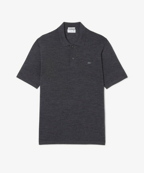 LACOSTE/ラコステ メリノウール3Dニットポロシャツ チャコールグレー S LACOSTE/ラコステ メリノウール3Dニットポロシャツ チャコールグレー S
