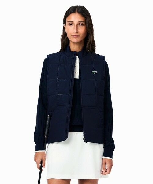 LACOSTE/ラコステ 撥水 UVカット UPF50 ステッチレス中綿キルティングベスト ネイビー 36(M) LACOSTE/ラコステ 撥水 UVカット UPF50 ステッチレス中綿キルティングベスト ネイビー 36(M)