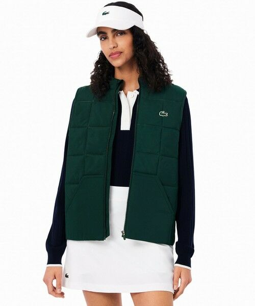 LACOSTE/ラコステ 撥水 UVカット UPF50 ステッチレス中綿キルティングベスト モスグリーン 34(S) LACOSTE/ラコステ 撥水 UVカット UPF50 ステッチレス中綿キルティングベスト モスグリーン 34(S)