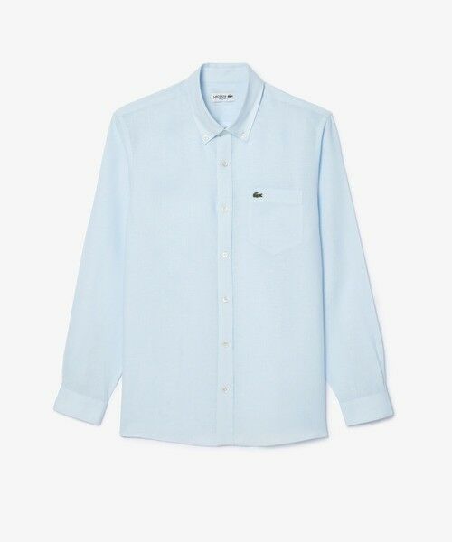 LACOSTE/ラコステ リネンボタンダウン長袖シャツ ライトブルー 39(日本サイズM) LACOSTE/ラコステ リネンボタンダウン長袖シャツ ライトブルー 39(日本サイズM)