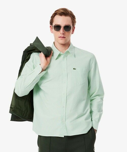 LACOSTE/ラコステ オックスフォードストライプシャツ ホワイト 40(日本サイズL) LACOSTE/ラコステ オックスフォードストライプシャツ ホワイト 40(日本サイズL)