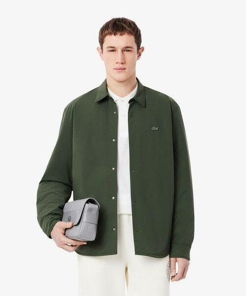 LACOSTE/ラコステ 撥水ストレッチ 中綿入りシャツジャケット ダークグリーン 39(日本サイズM) LACOSTE/ラコステ 撥水ストレッチ 中綿入りシャツジャケット ダークグリーン 39(日本サイズM)