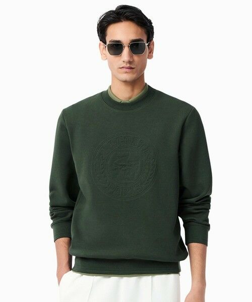 LACOSTE/ラコステ トーン・オン・トーンローレルステッチダブルフェイスクルーネックスウェット ダークグリーン 3(日本サイズM) LACOSTE/ラコステ トーン・オン・トーンローレルステッチダブルフェイスクルーネックスウェット ダークグリーン 3(日本サイズM)