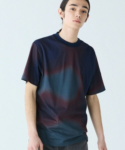 LACOSTE/ラコステ オンブレテキスタイルクルーネック半袖Tシャツ ネイビー 4(日本サイズL) LACOSTE/ラコステ オンブレテキスタイルクルーネック半袖Tシャツ ネイビー 4(日本サイズL)