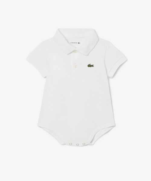 LACOSTE/ラコステ ポロカラーボディスーツ ホワイト 12M(80cm) LACOSTE/ラコステ ポロカラーボディスーツ ホワイト 12M(80cm)