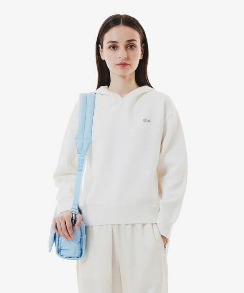 LACOSTE/ラコステ ニットフーディー / プルオーバーニットパーカー ホワイト 36(M) LACOSTE/ラコステ ニットフーディー / プルオーバーニットパーカー ホワイト 36(M)