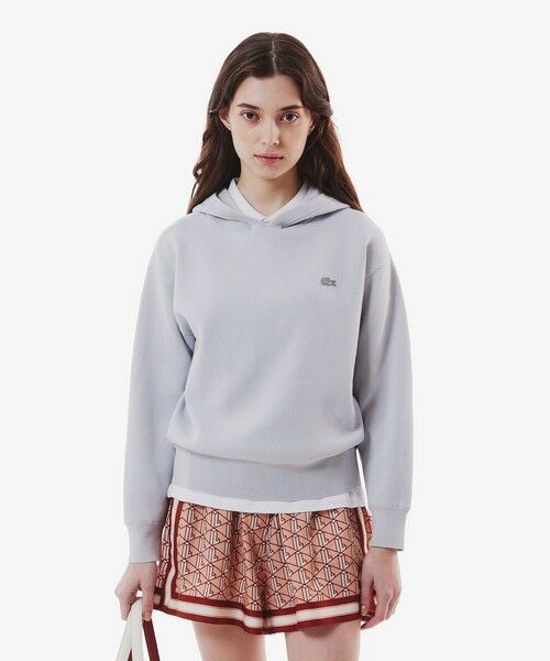 LACOSTE/ラコステ ニットフーディー / プルオーバーニットパーカー ライトグレー 38(L) LACOSTE/ラコステ ニットフーディー / プルオーバーニットパーカー ライトグレー 38(L)