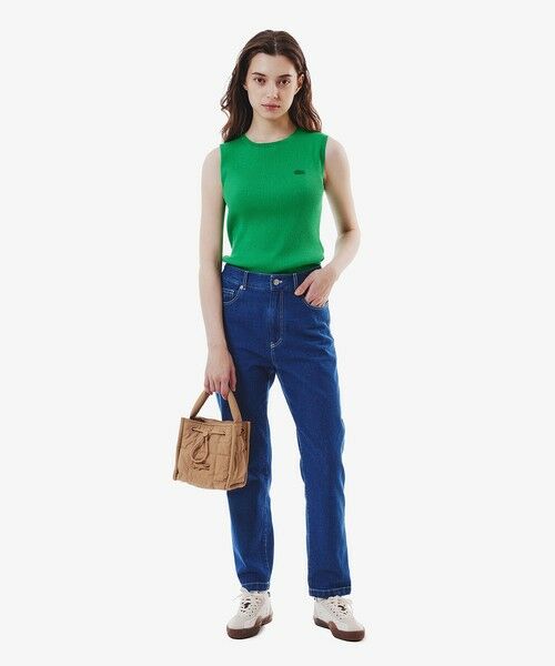 タンクトップ ノースリーブ UVカット クールマックスリブニットタンクトップ レディース LACOSTE タンクトップ ノースリーブ UVカット クールマックス