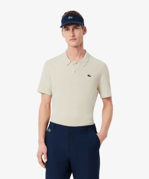 LACOSTE/ラコステ レーヨン混 ワントーンゴルフポロニット アイボリー 4(日本サイズL) LACOSTE/ラコステ レーヨン混 ワントーンゴルフポロニット アイボリー 4(日本サイズL)