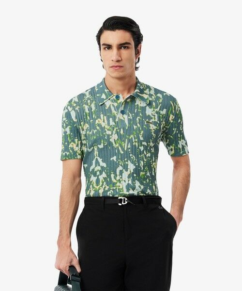 LACOSTE/ラコステ オーディエンステキスタイルリブニットポロシャツ グレイッシュブルー 4(日本サイズL) LACOSTE/ラコステ オーディエンステキスタイルリブニットポロシャツ グレイッシュブルー 4(日本サイズL)