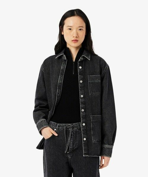 90s LACOSTE デニム カバーオール ワークジャケット 52 ウィメンズワーク デニムシャツジャケット ／ カバーオール