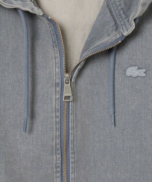 LACOSTE / ラコステ パーカー | ボリュームスリーブ ナチュラルピグメントダイ ジップアップ デニムフーディー / ヴィンテージ加工パーカー | 詳細4