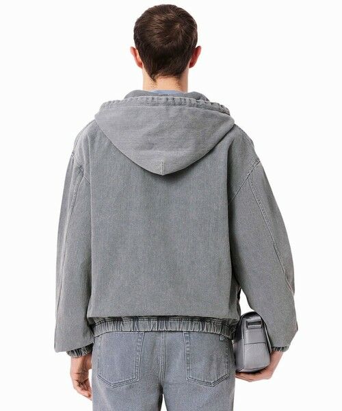 LACOSTE / ラコステ パーカー | ボリュームスリーブ ナチュラルピグメントダイ ジップアップ デニムフーディー / ヴィンテージ加工パーカー | 詳細5