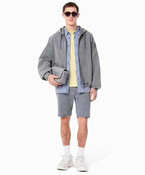 LACOSTE / ラコステ パーカー | ボリュームスリーブ ナチュラルピグメントダイ ジップアップ デニムフーディー / ヴィンテージ加工パーカー | 詳細7