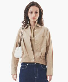 クロップド丈 ウエストシャーリングシャツ ショートブルゾン