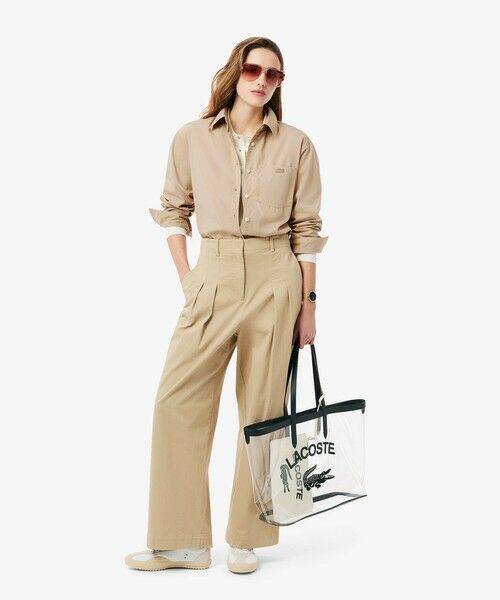 LACOSTE / ラコステ シャツ・ブラウス | クロップド丈 ウエストシャーリングシャツ ショートブルゾン | 詳細5