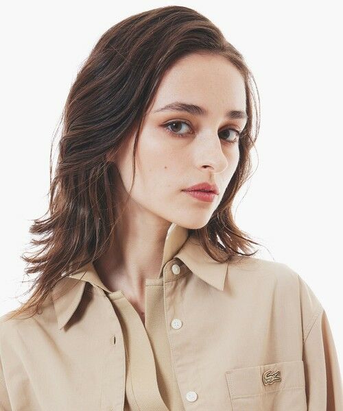 LACOSTE / ラコステ シャツ・ブラウス | クロップド丈 ウエストシャーリングシャツ ショートブルゾン | 詳細8