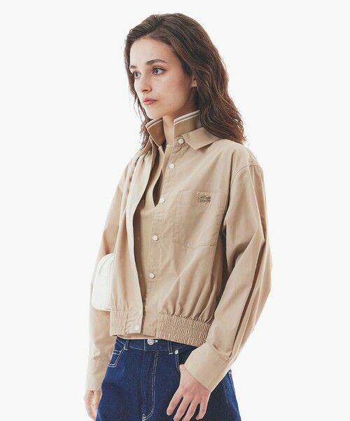 LACOSTE / ラコステ シャツ・ブラウス | クロップド丈 ウエストシャーリングシャツ ショートブルゾン | 詳細9