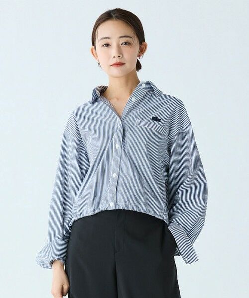 LACOSTE / ラコステ シャツ・ブラウス | ショート&ワイドクロップド バルーンスリーブ ストライプシャツ | 詳細10
