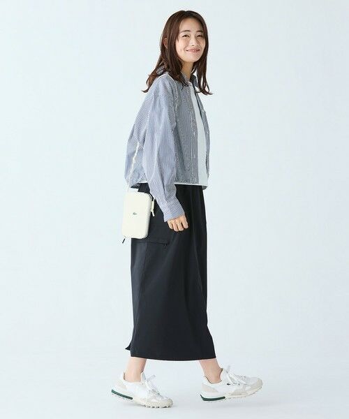 LACOSTE / ラコステ シャツ・ブラウス | ショート&ワイドクロップド バルーンスリーブ ストライプシャツ | 詳細7